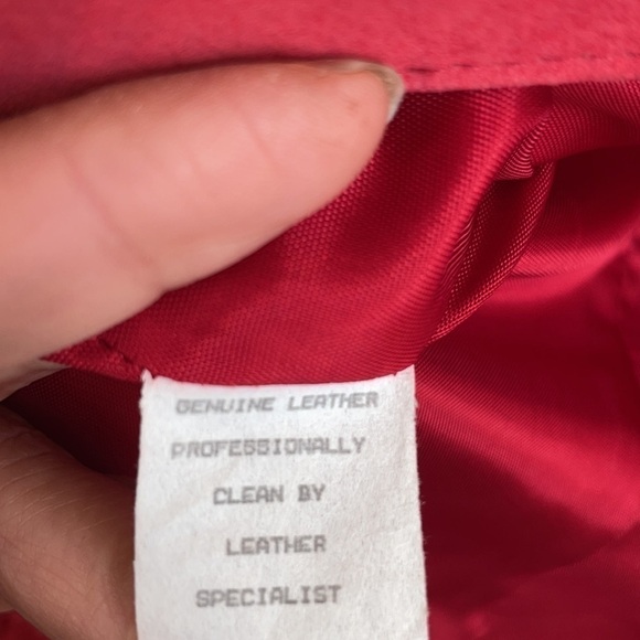 Double D Ranch Coral red embellished suede leather jacket M - Picture 7 of 12